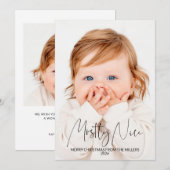 主に良い子なの2枚の写真のクリスマスカード シーズンカード (正面/裏面)