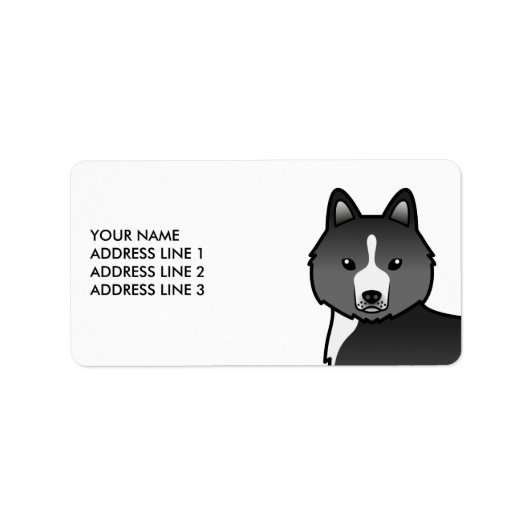 主に黒のシベリアンハスキー犬とカスタムテキスト ラベル (正面)