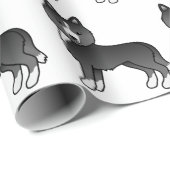 主に黒シベリアのハスキーかわいい犬のパターン ラッピングペーパー (ロールコーナー)
