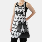 主に黒シベリアのハスキーの漫画の犬と名前 エプロン (インサイチュ)