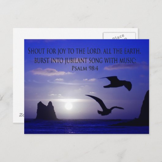 主のはがきに二重の鳥のブルースが叫ぶ ポストカード (正面/裏面)