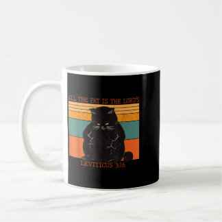 主のものこそ脂肪なり レビ記3章16節 太った黒猫 コーヒーマグカップ