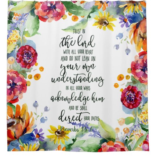 主のシャワーフローラのカーテンに信頼 シャワーカーテン (正面)