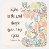 主のステッカーに喜ぶ スクエアシール (正面)