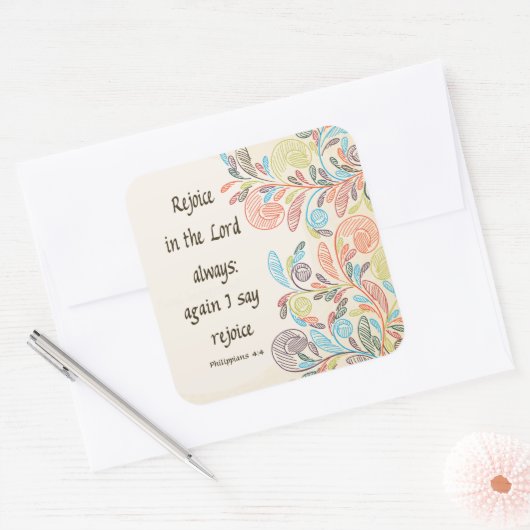 主のステッカーに喜ぶ スクエアシール (封筒)