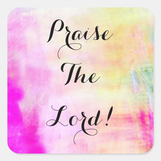 主のステッカーを褒める スクエアシール (正面)