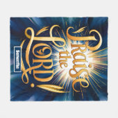 主のパーソナライズされたヴィンテージを褒める フリースブランケット (正面(横))