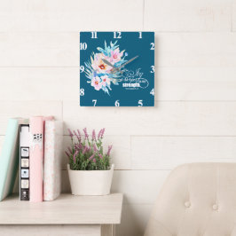 主のフローラ スクエア壁時計