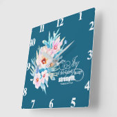 主のフローラ スクエア壁時計 (傾斜)