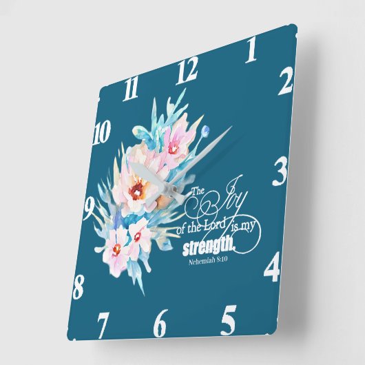 主のフローラ スクエア壁時計 (傾斜)