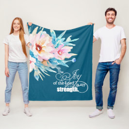 主のフローラ フリースブランケット