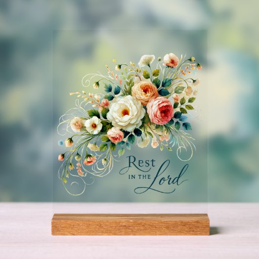 主の中に残るフローラ アクリルサイン (ニュートラル)