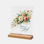 主の中に残るフローラ アクリルサイン (傾斜)