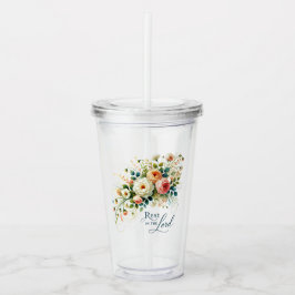 主の中に残るフローラ アクリルタンブラー