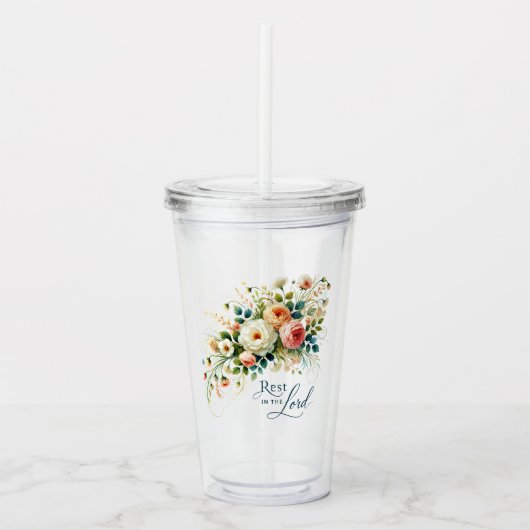 主の中に残るフローラ アクリルタンブラー (正面)