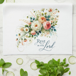 主の中に残るフローラ キッチンタオル