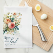 主の中に残るフローラ キッチンタオル (四つ折り)