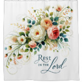 主の中に残るフローラ シャワーカーテン (正面)