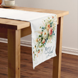 主の中に残るフローラ ショートテーブルランナー
