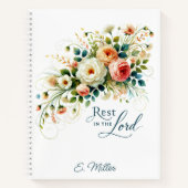主の中に残るフローラ パーソナライズされた ノートブック (正面)