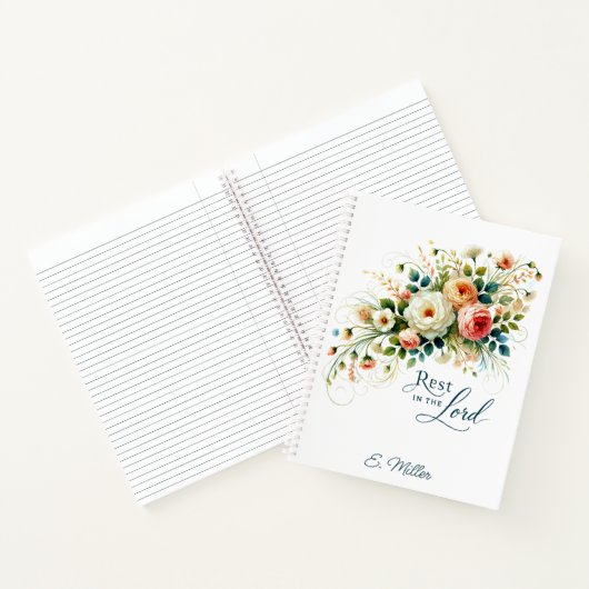 主の中に残るフローラ パーソナライズされた ノートブック (内部)