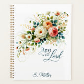 主の中に残るフローラ パーソナライズされた プランナー手帳 (正面)