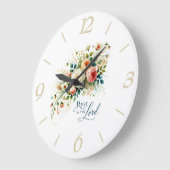 主の中に残るフローラ ラージ壁時計 (傾斜)