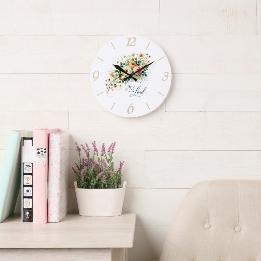 主の中に残るフローラ ラージ壁時計 (読書スペース)