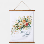 主の中に残るフローラ 吊り下げ型タペストリー (正面)