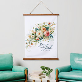 主の中に残るフローラ 吊り下げ型タペストリー