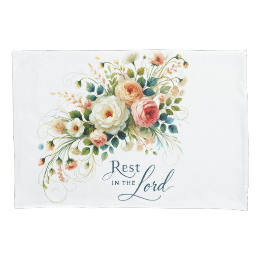 主の中に残るフローラ 枕カバー (正面)