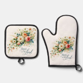 主の中に残るフローラ 鍋つかみ&鍋敷きセット (正面)