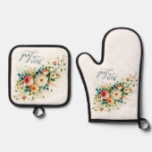 主の中に残るフローラ 鍋つかみ&鍋敷きセット (正面)