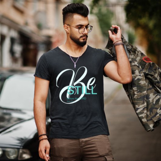 「主の前に静かになれ」クリスチャン Tシャツ