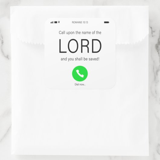 主の名を呼ぶ – キリスト教の信仰 スクエアシール (バッグ)