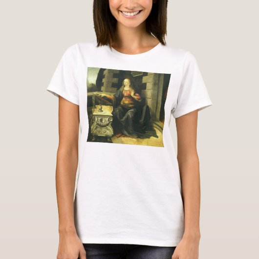 主の告知 レオナルド・ダ・ヴィンチ Tシャツ (正面)