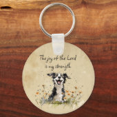 主の喜びの励ましは私の力だ キーホルダー (正面)