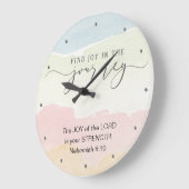 主の喜びはあなたの力です(ネヘミヤ8:10) ラージ壁時計 (傾斜)