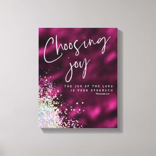 主の喜びはあなたの力KJV節である キャンバスプリント (正面)