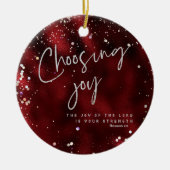 主の喜びはあなたの力KJV節である セラミックオーナメント (正面)
