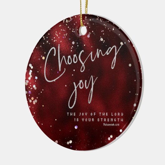 主の喜びはあなたの力KJV節である セラミックオーナメント (左)