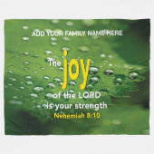 主の喜びはあなたの強いキリスト教家族である フリースブランケット (正面(横))