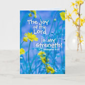 主の喜びは私の力であるネヘミヤ8:10 カード (黄色い花)