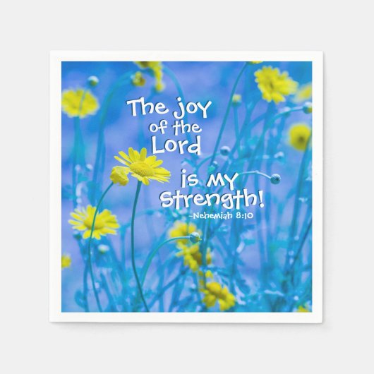 主の喜びは私の力であるネヘミヤ8:10 スタンダードカクテルナプキン (正面)