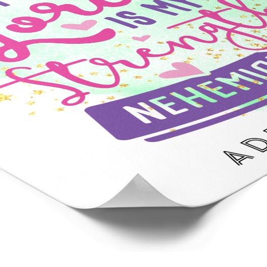 主の喜びは私の力であるパーソナライズされた ポスター (角)