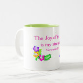 主の喜びは私の力である ツートーンマグカップ (正面左)