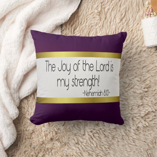 主の喜びは私の強さの枕です: 紫色 クッション (ブランケット)