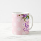 主の喜びは私の強みのピンクのフローラ コーヒーマグカップ (正面右)