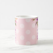 主の喜びは私の強みのピンクのフローラ コーヒーマグカップ (中央)