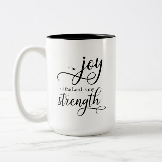 主の喜びをあります私の強さが襲って下さい ツートーンマグカップ (左)